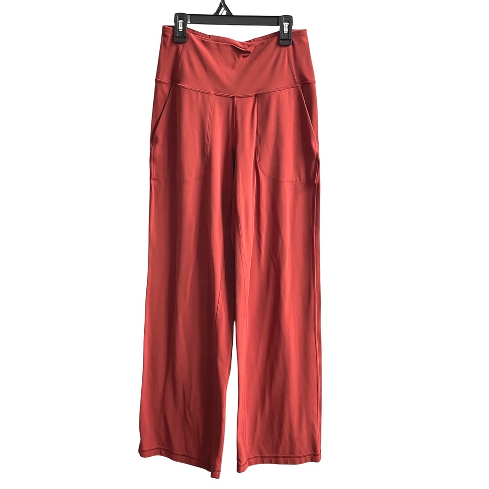 Lululemon Align Wide Leg Pant Womens 6 Red Terracotta High Rise Nulu LW5ERUS
